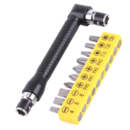 Telituny L-Form Inbusschlüssel Set, 1/4 Zoll Bit Halter mit 10 Chrom Vanadium Schraubendreher Bits, Zweikopf Handschrauber Werkzeug für Heimwerker Garage Werkstatt von Telituny