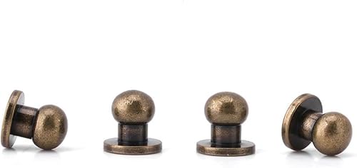 Telituny Nietknopf Nieten-20 Stück Rundkopf Massivkupfer Nagelnietknopf DIY Lederzubehör (8 * 6mm Bronze) von Telituny