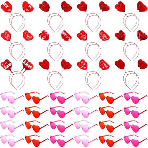 Tellegloww 48 Stück Valentinstag Herz Stirnband Herzform Sonnenbrille Rot Rosa Brille Herz Boppers Valentinstag Zubehör Amor Kostüm für Damen Herren Requisiten Hochzeit Geburtstag Tellegloww 48 Stück Valentinstag Herz Stirnband Herzform Sonnenbrille Rot Rosa Brille Herz Boppers Valentinstag Zubehör Amor Kostüm für Damen Herren Requisiten Hochzeit Geburtstag von Tellegloww