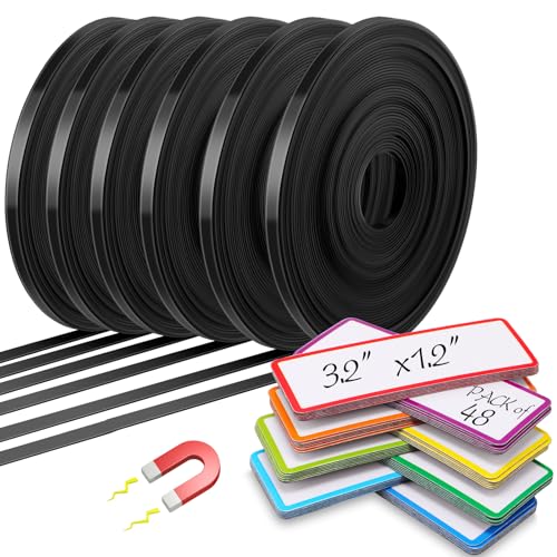 Tellegloww Magnetisches Whiteboard-Klebeband-Set, 6 Rollen, 0,6 cm, 10 m, Magnetbandrolle, dünne Streifen, Ränder für Klassenzimmer, Whiteboard, mit 48 trocken abwischbaren Etiketten für Klassenzimmer Tellegloww Magnetisches Whiteboard-Klebeband-Set, 6 Rollen, 0,6 cm, 10 m, Magnetbandrolle, dünne Streifen, Ränder für Klassenzimmer, Whiteboard, mit 48 trocken abwischbaren Etiketten für Klassenzimmer von Tellegloww