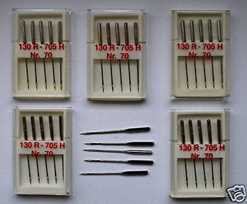 Telliswelt Nähmaschinennadeln Universal Flachkolben 70er 5 Pack a 5 Nadeln 130/705 Telliswelt Nähmaschinennadeln Universal Flachkolben 70er 5 Pack a 5 Nadeln 130/705 von Telliswelt