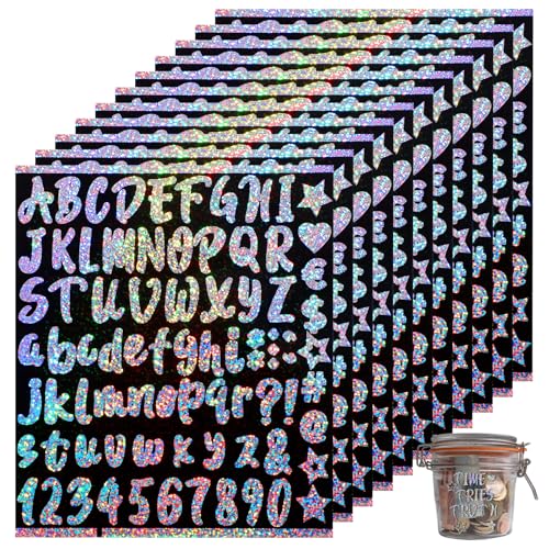 10 Blatt Vinyl-Buchstaben-Aufkleber für Stanley Cup, Glitzer, wasserdicht, Alphabet-Aufkleber, personalisierbar, Buchstaben, Zahlen, Namensschilder, Logo, zum Aufkleben, Buchstaben 10 Blatt Vinyl-Buchstaben-Aufkleber für Stanley Cup, Glitzer, wasserdicht, Alphabet-Aufkleber, personalisierbar, Buchstaben, Zahlen, Namensschilder, Logo, zum Aufkleben, Buchstaben von Telooco
