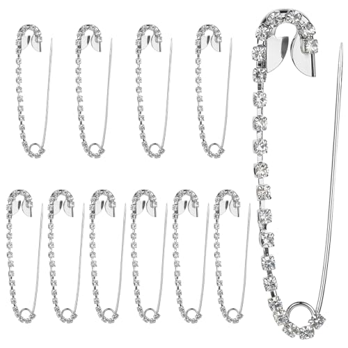 10 Stück Strass Hijab Pins Broschennadeln Dekoration Clip Silber Pin Verschluss Strass Sicherheitsnadeln Hijab Nadeln Glänzende Anstecknadeln Strassnadeln für Damen Kleidung Dekoration 10 Stück Strass Hijab Pins Broschennadeln Dekoration Clip Silber Pin Verschluss Strass Sicherheitsnadeln Hijab Nadeln Glänzende Anstecknadeln Strassnadeln für Damen Kleidung Dekoration von Telooco