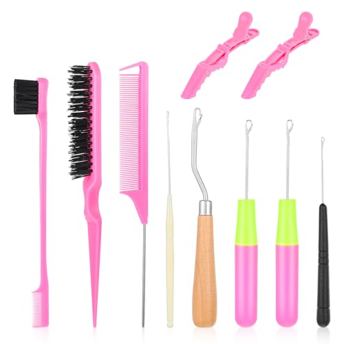 10 Teiliges Haarnadel Set Dreadlocks Perücken Verlängerungen Knüpfnadel Latch Häkelnadel Dreadlock Zubehör Haken für Haarverlängerungen Häkelzubehör für Dreadlocks Zöpfe Perücken von Telooco