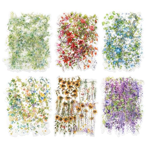 120 Stück Transparente Scrapbooking Aufkleber Blumen Sticker Set PET Blumen Aufkleber Pflanzen Sticker Mädchen Blumenranken Stickers Pflanzensticker für Scrapbook Fotoalbum Laptops Handwerk 120 Stück Transparente Scrapbooking Aufkleber Blumen Sticker Set PET Blumen Aufkleber Pflanzen Sticker Mädchen Blumenranken Stickers Pflanzensticker für Scrapbook Fotoalbum Laptops Handwerk von Telooco