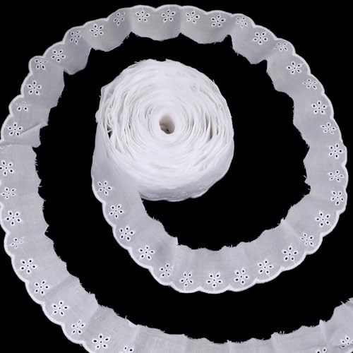 15 Yards Baumwoll Spitzenborte Weiß Spitzenband Vintage Blumenstickerei Spitzenbesatz Rüschen Spitze Bandbesatz Borten und Bänder zum Nähen für Hochzeiten Brautkleider Kleidung Basteln 15 Yards Baumwoll Spitzenborte Weiß Spitzenband Vintage Blumenstickerei Spitzenbesatz Rüschen Spitze Bandbesatz Borten und Bänder zum Nähen für Hochzeiten Brautkleider Kleidung Basteln von Telooco