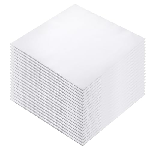20 Stück Baumwolle Kreuzstich Stoff Weiß Leinenstoff 25×25 cm Vorgeschnittener Baumwollstoff Quadrat Stickstoff Embroidery Fabric Stoffbündel für DIY Näharbeit Sticken Stoff Handwerk von Telooco
