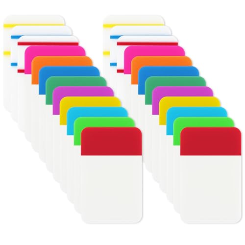 480 Stück Haftnotizen Transparent 2,5 cm Bunte Index Etiketten Klebezettel Wasserfeste Transparente Haftnotizen Beschreibbare Repositionierbare Seitenmarkierungen für Ordner Akten Bücher von Telooco