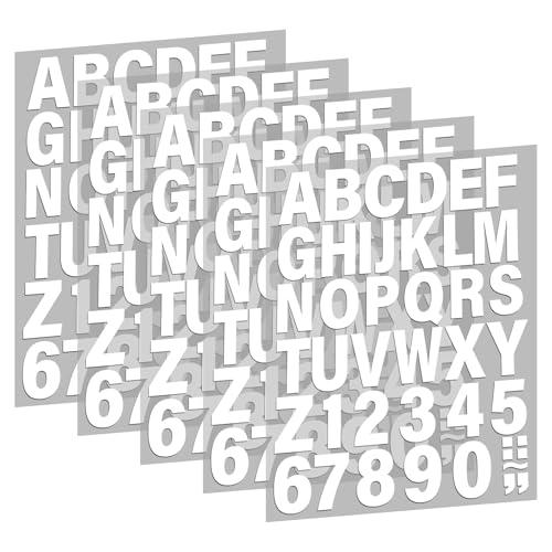 5 Blatt Zahlen und Buchstaben zum Aufbügeln für Kleidung Vinyl A-Z Buchstaben zum Aufbügeln 0–9 Zahlen Transferaufkleber für Sport Trikot T-Shirt DIY Basteln Dekoration Namensdruck (Weiß) von Telooco