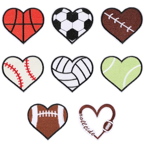 8 Stück Herzen zum Aufbügeln Gestickte Bügelbild Selbst Gestalten Sportball Aufnäher zum Aufbügeln Herz Bügelaufkleber Baseball Fußball Patches Bügelflicken für Kleidung DIY Reparatur Zubehör 8 Stück Herzen zum Aufbügeln Gestickte Bügelbild Selbst Gestalten Sportball Aufnäher zum Aufbügeln Herz Bügelaufkleber Baseball Fußball Patches Bügelflicken für Kleidung DIY Reparatur Zubehör von Telooco