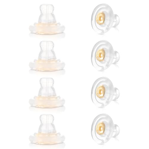 8 Stück Ohrring Verschluss Silikon Transparente Ohrring Stopper Gold Ohrstecker Verschluss Gummi Ohrringe Rücken Stopper Ersatz Hypoallergen Anti-Fall Ohrring Verschlüsse für Männer Frauen 8 Stück Ohrring Verschluss Silikon Transparente Ohrring Stopper Gold Ohrstecker Verschluss Gummi Ohrringe Rücken Stopper Ersatz Hypoallergen Anti-Fall Ohrring Verschlüsse für Männer Frauen von Telooco