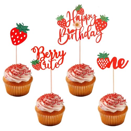 Telooco 25 Stück Erdbeer Cupcake Topper Glitzer Rot Hochzeit Tortendeko Kuchen Dekorationen Erdbeerkuchen Torten Topper Geburtstag Sommer Erdbeer Kuchen Deko Geburtstag Babyparty Geschenk Telooco 25 Stück Erdbeer Cupcake Topper Glitzer Rot Hochzeit Tortendeko Kuchen Dekorationen Erdbeerkuchen Torten Topper Geburtstag Sommer Erdbeer Kuchen Deko Geburtstag Babyparty Geschenk von Telooco