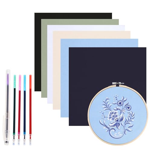 Telooco Baumwolle Stoff zum Sticken 6 Farben Kreuzstich Stoff mit 5 Farben Wasserlöslicher Stifte, 30 cm Quadrat Stickerei Stickstoff Stramin zum Sticken Cross Stitch Stick- und Nähprojekte DIY Telooco Baumwolle Stoff zum Sticken 6 Farben Kreuzstich Stoff mit 5 Farben Wasserlöslicher Stifte, 30 cm Quadrat Stickerei Stickstoff Stramin zum Sticken Cross Stitch Stick- und Nähprojekte DIY von Telooco