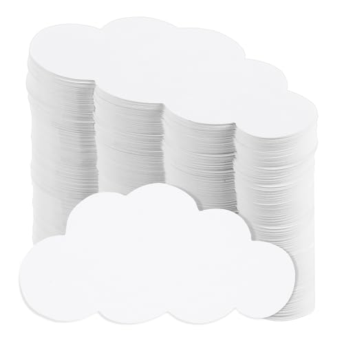 Wolkenausschnitte, weiße Wolkenform, blanko, Karton, gestanzt, Klassenzimmer-Dekoration für Pinnwand, 200 Stück Wolkenausschnitte, weiße Wolkenform, blanko, Karton, gestanzt, Klassenzimmer-Dekoration für Pinnwand, 200 Stück von Telooco