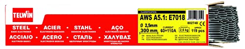 Telwin 802748 Basische Stahl Schweißen Elektrode, 2,5mm Durchmesser, 119 Stück Telwin 802748 Basische Stahl Schweißen Elektrode, 2,5mm Durchmesser, 119 Stück von Telwin