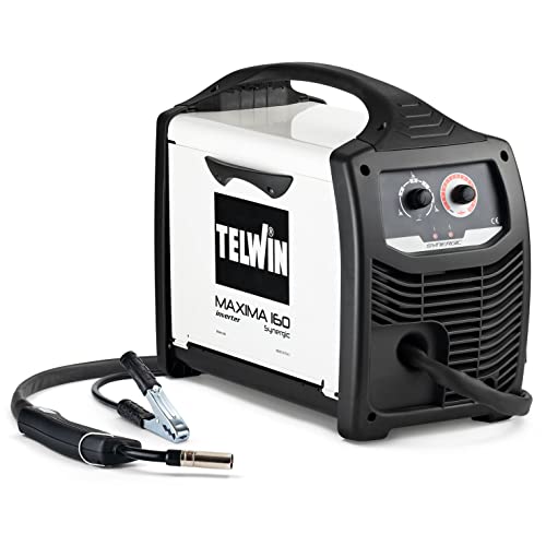 Telwin 816085 Maxima 160 Synergic Drahtschweißgerät MIG-MAG/FLUX/BRAZING mit Invertertechnik 230 V, Maxima 160, Weiss von Telwin