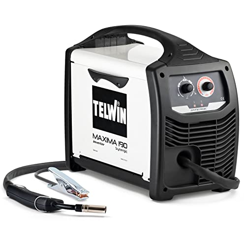 Telwin 816086 Maxima 190 Synergic Drahtschweißgerät MIG-MAG/FLUX/BRAZING mit Invertertechnik, 230 V, Maxima 190, Weiss von Telwin