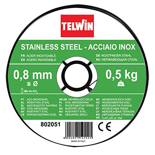 Telwin S.p.A. 802051 Rostfreie Stahlschweissdrahtspule Durchmesser 0,8 mm, 0,5 Kg, Grau von Telwin