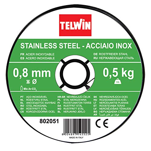 Telwin S.p.A. 802051 Rostfreie Stahlschweissdrahtspule Durchmesser 0,8 mm, 0,5 Kg, Grau von Telwin