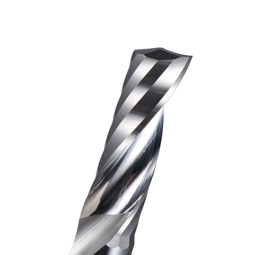 Temhyu 1,0 bis 12 mm Einzelflöten-Spiral-CNC-Schaftfräser-Hartmetallfräser for Acryl-PVC-MDF-Einflötenfräser(5.0x25x50L) von Temhyu