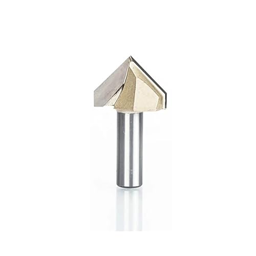 Temhyu 1/2" 12,7 mm Schaft Doppelkantenfräser for 90 Grad V-Typ Schlitzfräser Wolfram CNC Holzbearbeitung Schnitzwerkzeug(2994) von Temhyu