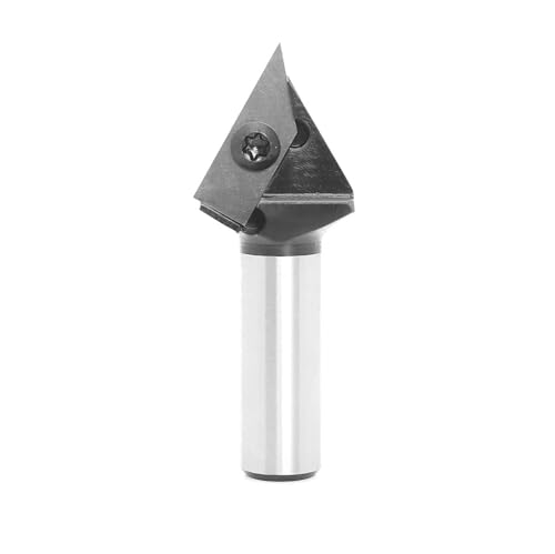 Temhyu 1/4" 1/2" 6mm Schaft CNC-Einsatz V-Nut Schlitzfräser 60 Grad V-Bit Holzbearbeitung Anfasen 3D-Gravur Fräser(12.7mm shank) von Temhyu