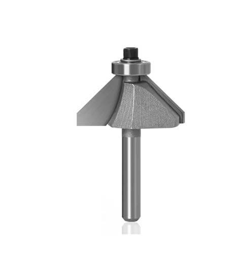 Temhyu 1/4" 1/2" Schaft Fasenfräser Fräser for Pferdenasenbit 45 Grad CNC-Holzbearbeitungswerkzeuge Zweiflöten-Schaftfräser(6.35mm shank,6.35X12.7) von Temhyu