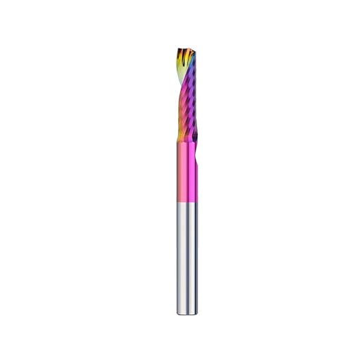 Temhyu 1/8 zoll 3,175mm Schaft Aluminium Schneiden Router Bit Eine Flöte Spirale Schaftfräser Super Beschichtet CNC Fräser Hartmetall fräsen Werkzeuge(3.175x3.175x10L) von Temhyu