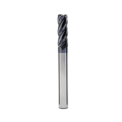 Temhyu 1 2 4 5 6 8 10 12 14 16 18 mm Schaft HRC50 Hartmetall-Schaftfräser 4 Flöten Wolframstahl Fräser CNC-Drehmaschine Bearbeitungswerkzeuge Fräser(4F D10xD10x75L) von Temhyu