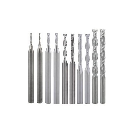 Temhyu 1 mm 1,5 mm 2,0 mm 2,5 mm 3,175 mm Hartmetall 2 Flöten Spiralfräser CNC Gravur Fräser von Temhyu