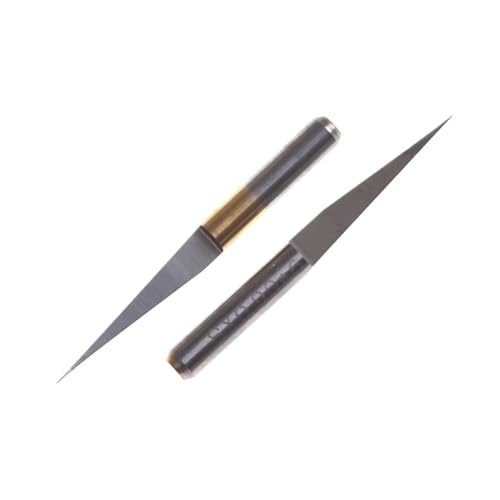 Temhyu 10 Stück 3,175 mm Hartmetall PCB Gravur Bits CNC Router Werkzeug 10 Grad 0,1 mm(02) von Temhyu