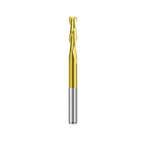 Temhyu 10 Stück 3,175 mm Schaft mit Titanbeschichtung, 2 Flöten, flacher Schaftfräser, CNC-Fräser, Fräser, Hartmetall-Schaftfräser(3.175x1.0x6) von Temhyu