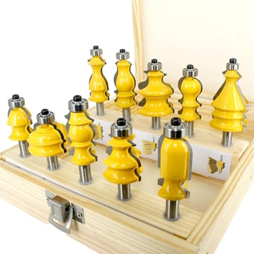 Temhyu 10 Stück 8 mm Schaft Architekturformung Handlauf-Fräser-Set Gehäusebasis CNC-Linie Holzbearbeitungsfräser Planfräser MC02070 Temhyu 10 Stück 8 mm Schaft Architekturformung Handlauf-Fräser-Set Gehäusebasis CNC-Linie Holzbearbeitungsfräser Planfräser MC02070 von Temhyu