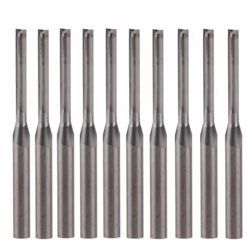Temhyu 10 Stücke 3,175mm 4mm 5mm 6mm 8mm Schaft Zwei Flöten Gerade Schaftfräser Holz Fräser 2 Flöten Bits CNC Fräser(8x62x100L) von Temhyu