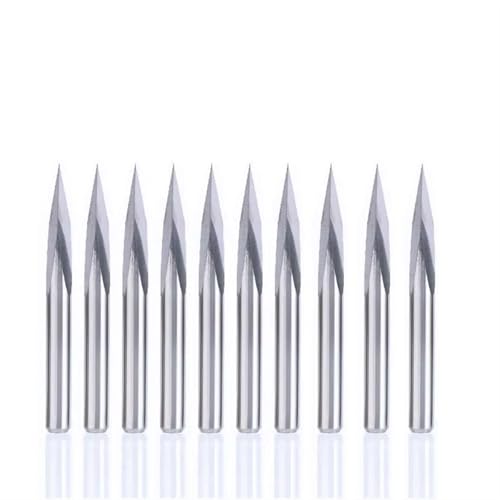 Temhyu 10 Stücke 3,175mm Schaft 20 Grad Hartmetall Stahl CNC Router Werkzeug Pyramide Gravur Bits Jade Kupfer von Temhyu