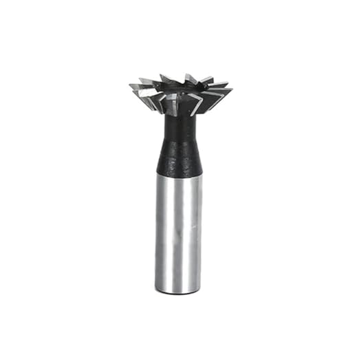 Temhyu 10 mm, 12 mm, 16 mm, 20 mm, 25 mm, 30 mm, 40 mm, 50 mm, 60 mm, Schwalbenschwanzfräser, 45, 55, 60 Grad, CNC-Fräser, gerader Schaft, HSS-Schaftfräser(12mm x60Degree) von Temhyu