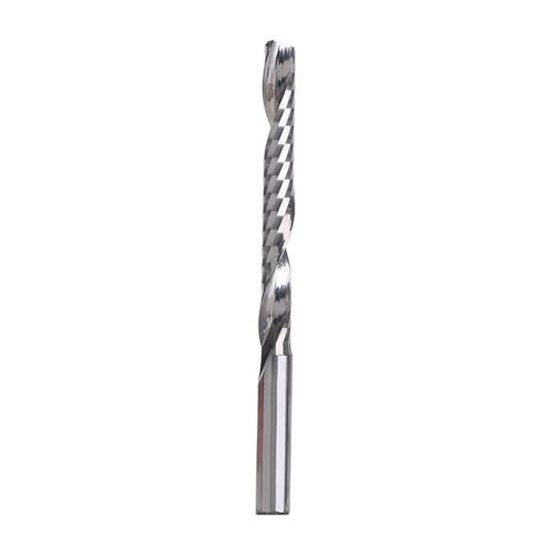 Temhyu 10 stücke 3,175/4/5/6/8mm Schaft Hartmetall CNC Router Bits Eine Flöte spirale Schaftfräser Einzelne Flöte Fräser PVC Holz Cutter 8-62mm(10pcs 8x8x42) von Temhyu