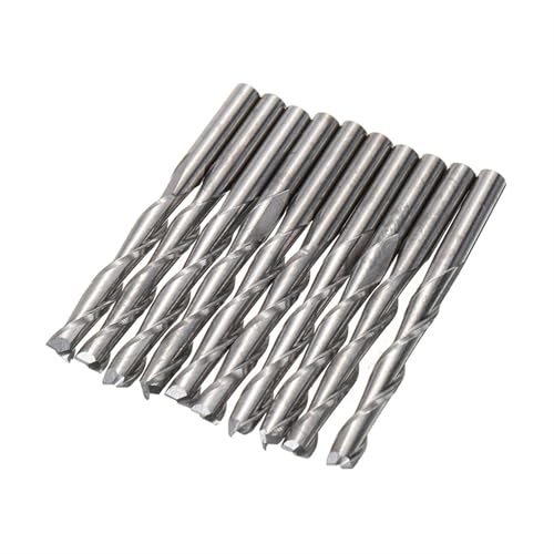 Temhyu 10 stücke 3,175mm Schaft CNC Router Bits Holz Fräser Zwei Flöte Spirale Router Hartmetall-schaftfräser Werkzeuge von Temhyu