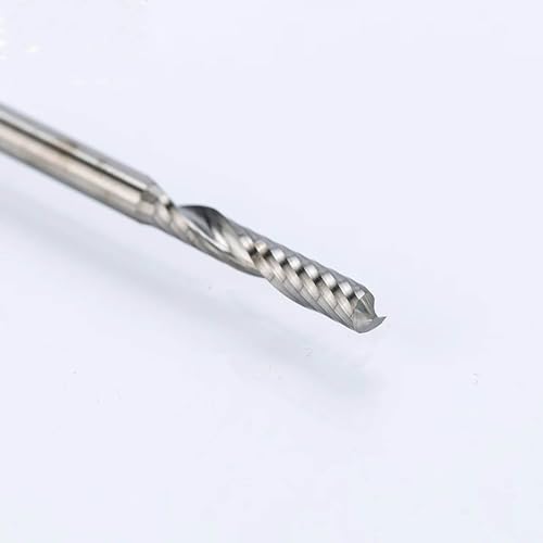 Temhyu 10 stücke 3,175mm Schaft Einzelne Flöte Spirale Cutter Router Bit CNC Ende Mühle for MDF Hartmetall Fräser Stahl CNC(3.175mm,22mm) von Temhyu