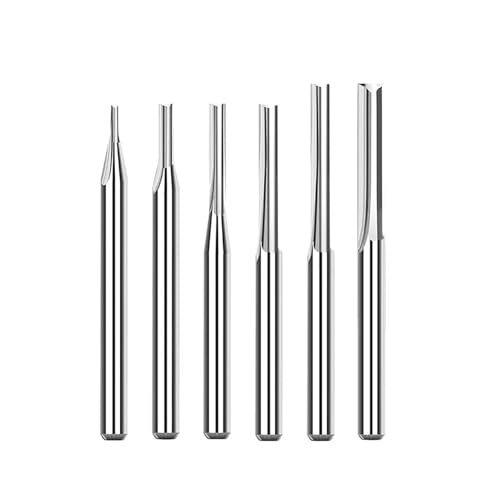 Temhyu 10 stücke 3,175mm Schaft Schaftfräser CNC Fräser 2 Flöte Gerade Slot Bit Fräser for Holz MDF Kunststoff CNC Fräser(10pcs 2.0x15mm) von Temhyu