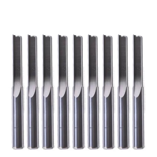 Temhyu 10PCS 3,175mm 4mm 6mm Fräser Hartmetall Zwei Flöten Gerade Bits Schaftfräser MDF Sperrholz CNC Router Gravur Bit(3.175x2x8x38) von Temhyu