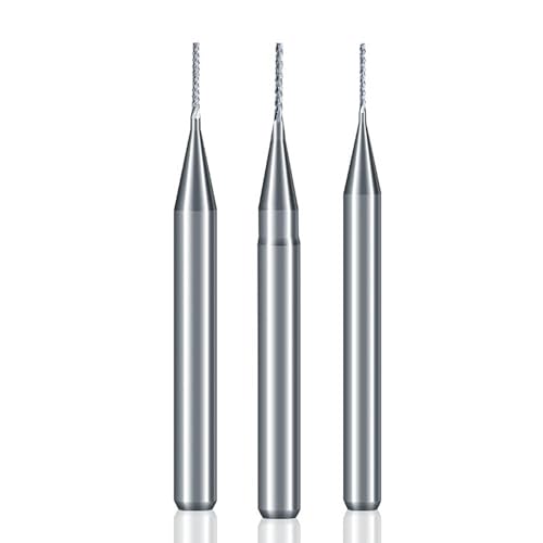 Temhyu 10PCS 3,175mm Schaft 0,5 0,6 0,7mm PCB Fräser Set Hartmetall-schaftfräser CNC Mais Fräsen bit Router Bit(10PCS 0.7mm) von Temhyu