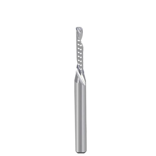 Temhyu 10Pcs 3,175/4/5/6/8/10mm Schaft Unten Cut Fräser Einzigen flöte Spirale Bits Wolfram Hartmetall-schaftfräser CNC Werkzeug Router Bits(4x28x50L) von Temhyu