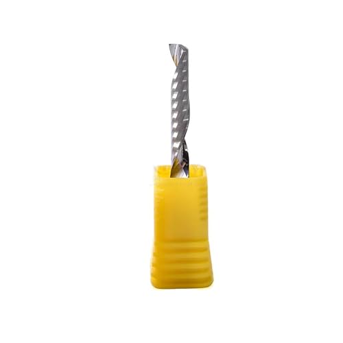 Temhyu 10Pcs 3,175mm 4mm 6mm Schaft MDF Fräser Wolfram Stahl CNC Router Gravur Bit Eine Flöte spirale Schaftfräser PVC Kunststoff Schneiden Werkzeug(6x6x42x70) von Temhyu