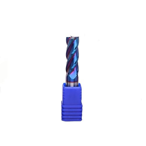 Temhyu 10mm 12mm Schaft HRC70 Wolframstahl Flachschaftfräser Beschichtung Blau Nano CNC-Werkzeuge Fräser Vollhartmetall-Fräser 4-Flöten-Fräser(D4-20-D4-100L) von Temhyu