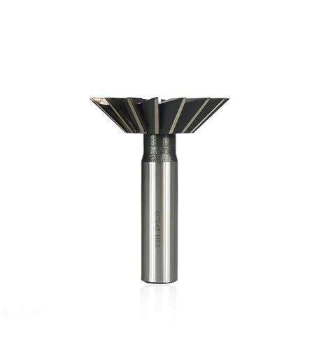 Temhyu 10mm 12mm Schaft Schwalbenschwanzfräser 45 55 60 Grad HSS Schaftfräser Hochgeschwindigkeitsstahl CNC Maschine Fräser Metallschneider Schlitzwerkzeug(25x45 Degrees) von Temhyu