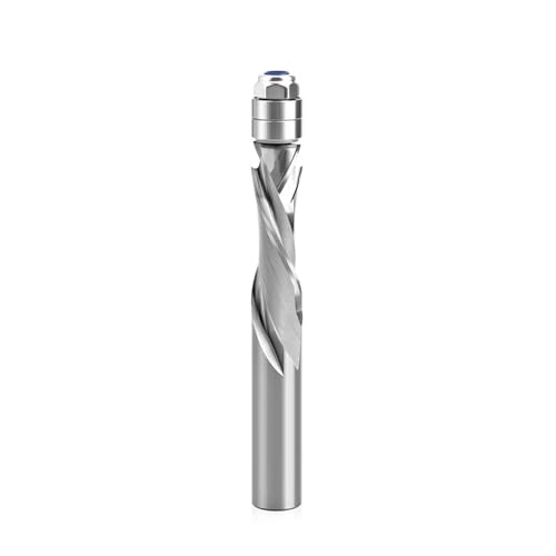 Temhyu 12mm 1/2" Schaft Flush Trim Vollhartmetall Spirale Oberlager Cnc Fräser Kompressionsschnitt Schaftfräser Stirnfläche Holzfräser(12.7mm shank) von Temhyu