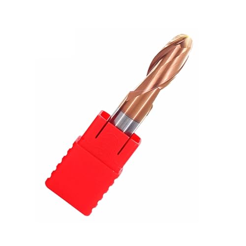 Temhyu 2 Flöten HRC55 Kugelfräser Wolfram-Fräswerkzeug Hartmetall-Schneidwerkzeug CNC-Fräser Fräser(R5X10DX75L-2F,5PCS) von Temhyu