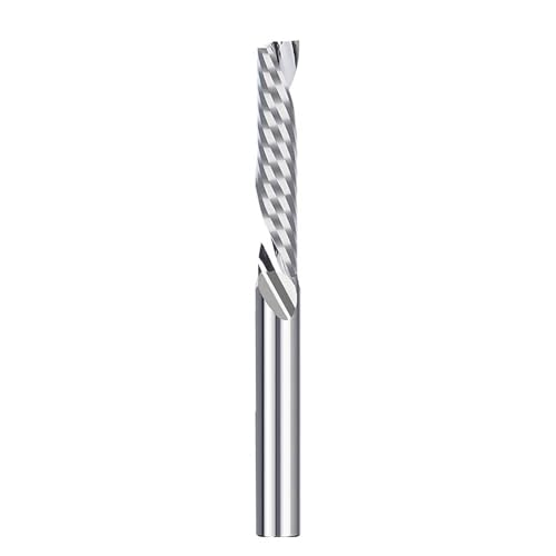 Temhyu 3,175/4/5/6/8/10/12mm Schaft Schaftfräser Einzelne Flöte Unten Cut Spirale Router Bit CNC Fräser for Acryl PVC MDF Holz(10x10x52x100L) von Temhyu