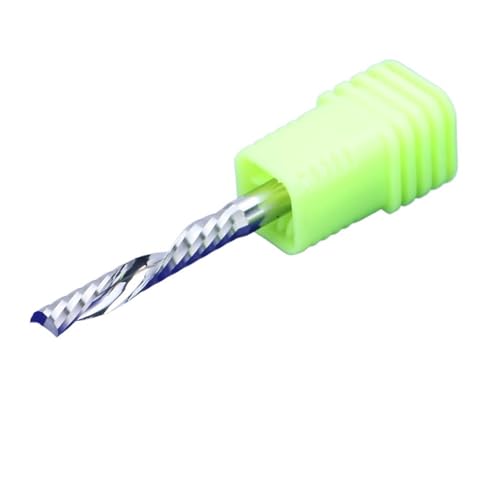 Temhyu 3,175/4/5/6/8mm Schaft Links Spirale Fräser Down Cut One Flöte Router Bit CNC Schaftfräser Hartmetall Fräser(3.175x1.0x5x38L) von Temhyu